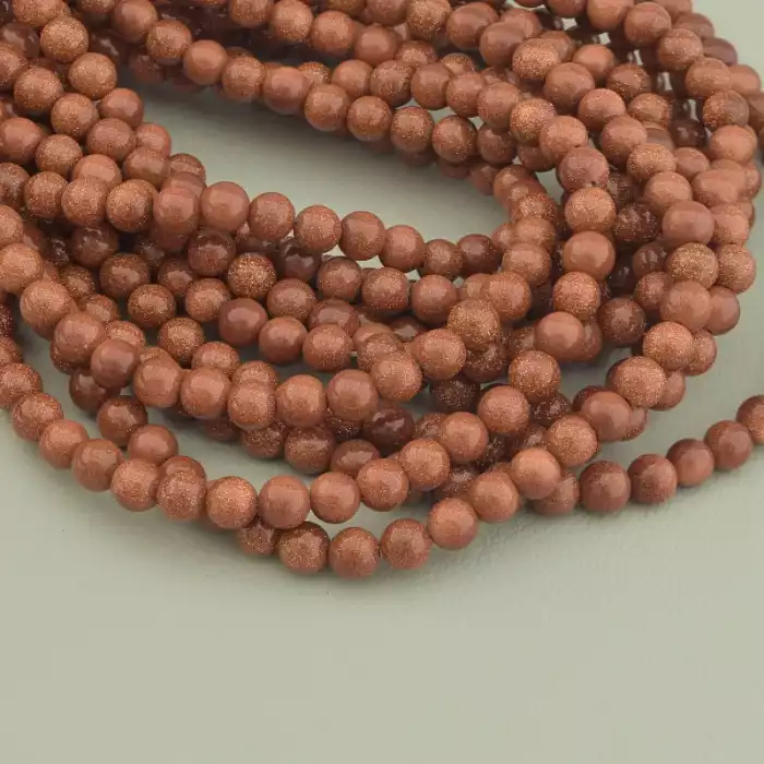 🏷️️ Нитка Золотий Пісок 37 см 6 мм ss_74381