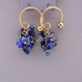 Сережки пусети Stainless Steel Содалит