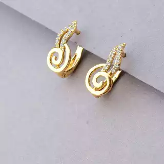 Сережки англійський замок Xuping Фіаніт (позолота 18к)