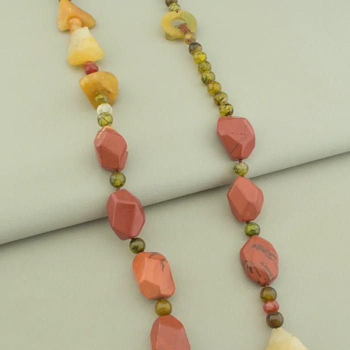 🏷️️ Намисто Яшма, Сердолік, Агат 80 см ss_52690