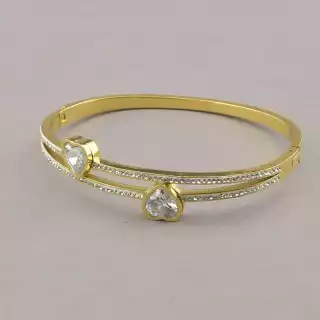 Браслет шарнірний Xuping Фіаніт 17 см. (позолота 18к лимонна)