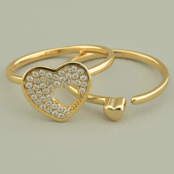 🏷️️ Каблучка серце Xuping Фіаніт (позолота 18к) ss_92768