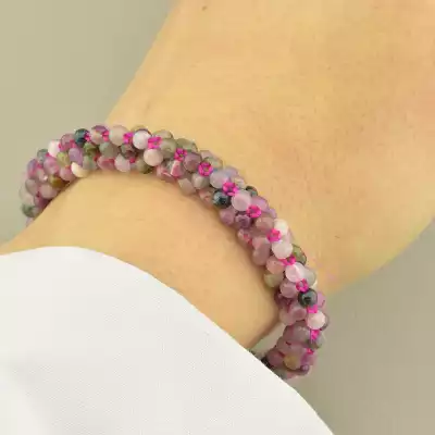 🏷️️ Браслет резинка Турмалін 17 см. F-100787