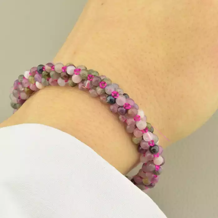 🏷️️ Браслет резинка Турмалін 17 см. ss_100787