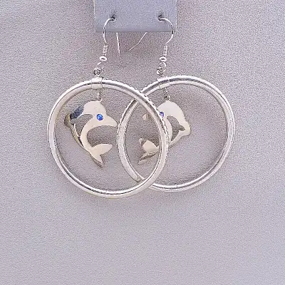 🏷️️ Сережки петельки Fashion Сrystal F-85760