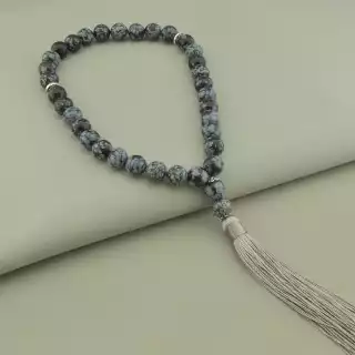 Чотки з каменю Обсидіан