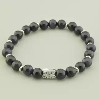 Браслет резинка Котяче око 21 см.