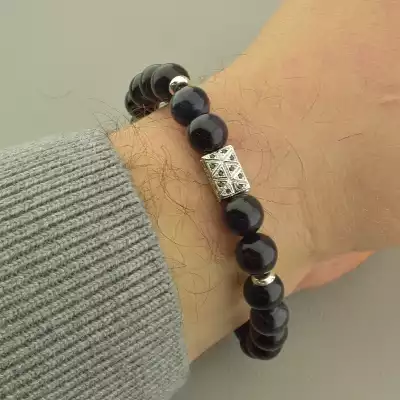 🏷️️ Браслет резинка Котяче око 21 см. F-101701