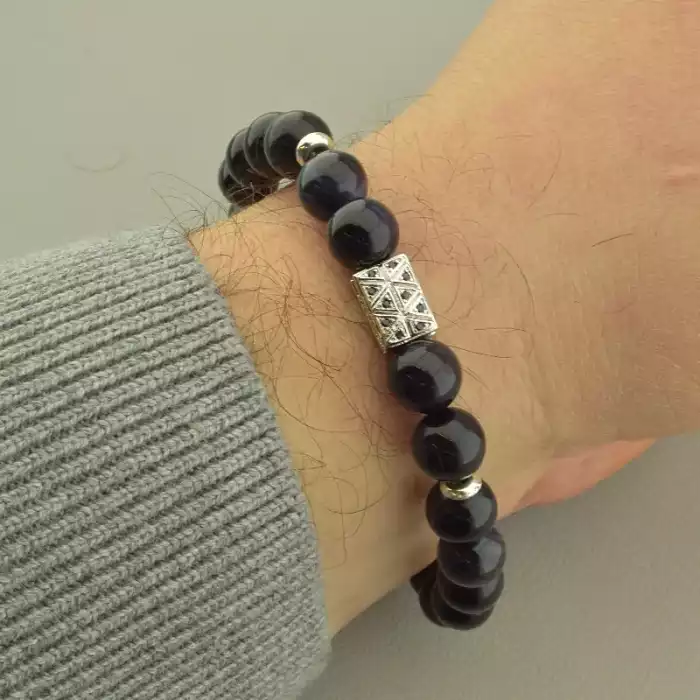 🏷️️ Браслет резинка Котяче око 21 см. ss_101701