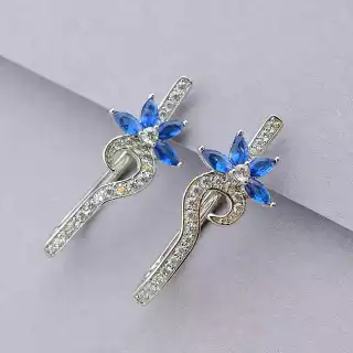 Сережки англійський замок Xuping Фіаніт (родій)