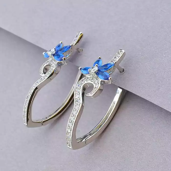 🏷️️ Сережки англійський замок Xuping Фіаніт (родій) ss_87684