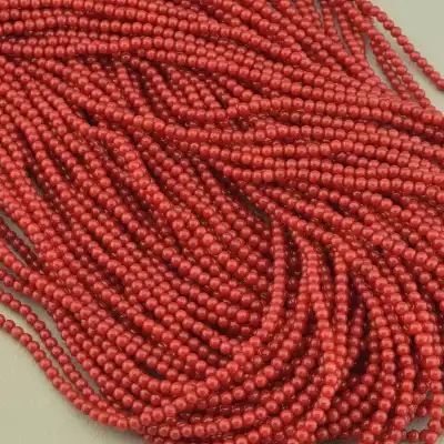 🏷️️ Намистини Корал 40 см. 2,5 мм. (натуральне каміння, без застібки) F-102924