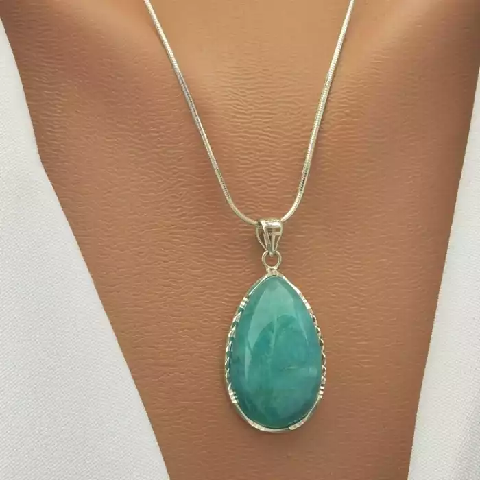 🏷️️ Кулон Амазоніт 34х20мм. (cрібло 925 проба) ss_103341