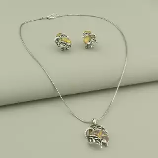 Підвіска + Сережки Фіаніт 46 см.