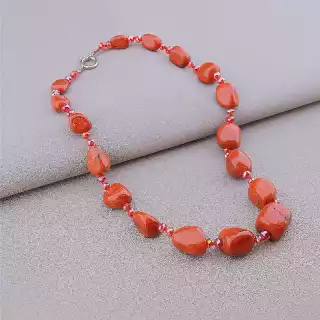 Намисто Яшма, Чеський кришталь 51 см