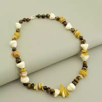 Намисто Тигрове око, Перламутр, Мушля 42 см