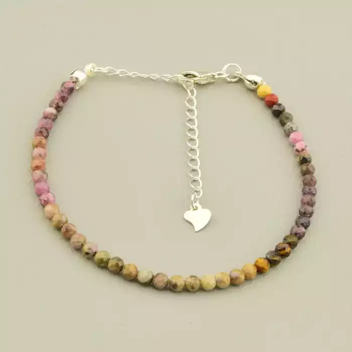 🏷️️ Браслет на карабіні Самоцвіти 16 см ss_105817