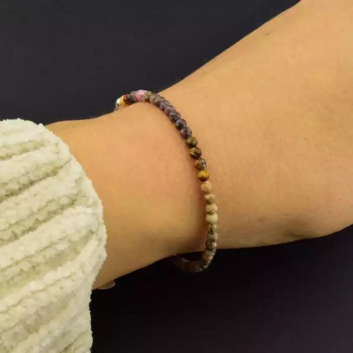 🏷️️ Браслет на карабіні Самоцвіти 16 см ss_105817