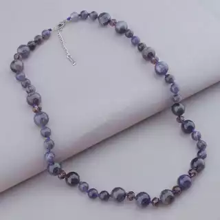 Намисто Аметист, Чеський кришталь 54 см.