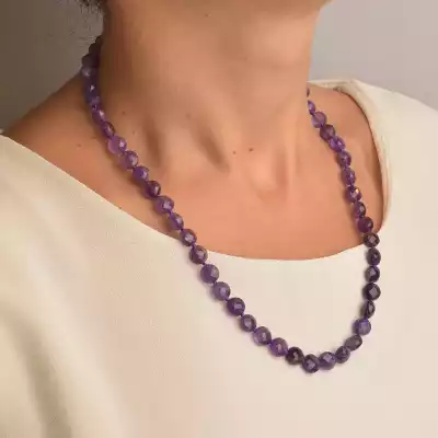 🏷️️ Намисто Аметист срібло (925 проба) 50 см. F-91135