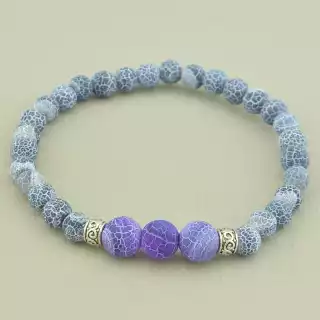 Браслет резинка Агат 19 см.