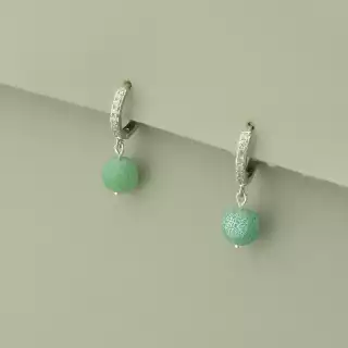 Сережки конго Агат (родій)