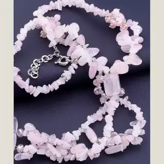 Намисто Рожевий кварц 50 см