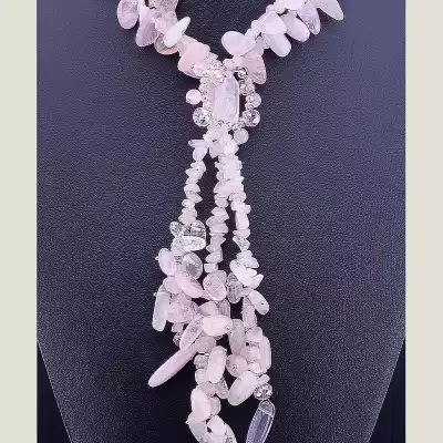 🏷️️ Намисто Рожевий кварц 50 см F-33849