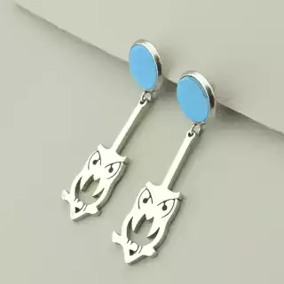 Сережки пусети Stainless Steel Бірюза