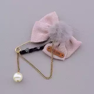 Брошка бантик Hand Made тканина