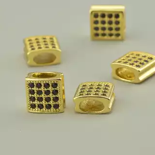 Вставка Фіаніт 10х10 (позолота 18к)