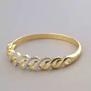 Браслет шарнірний Фіаніт Xuping (позолота/родій)