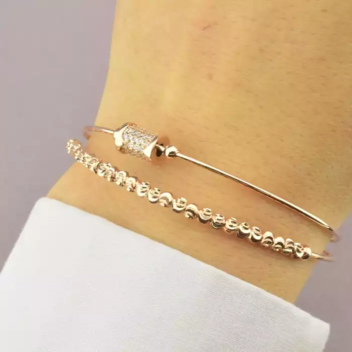 🏷️️ Браслет без застібки Saiya Фіаніт 17 см. (позолота 18к рожева) ss_92642