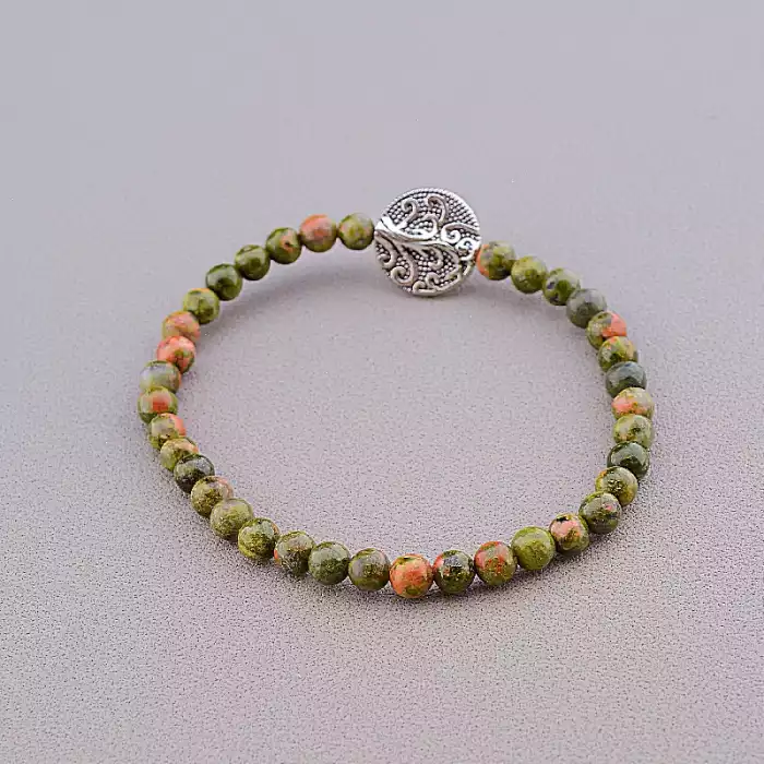 🏷️️ Браслет резинка Епидот 17 см ss_85130