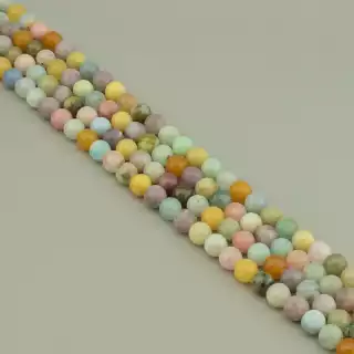 Намистини Самоцвіти 40 см. 8 мм. на нитці (натуральне каміння, без застібки) в формі кульки