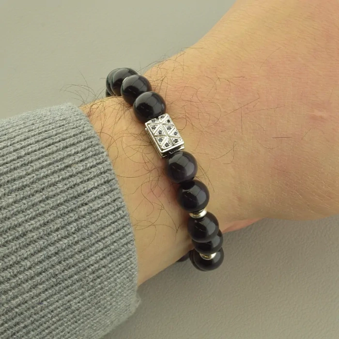 🏷️️ Браслет резинка Котяче око 22 см. ss_101702