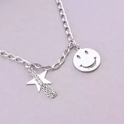 🏷️️ Підвіска зірка та смайлик Xuping 46 см (родій) F-86674