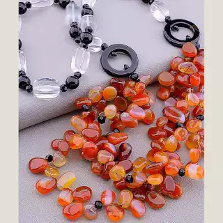 Намисто Сердолік, Гірський кришталь, Агат 70 см