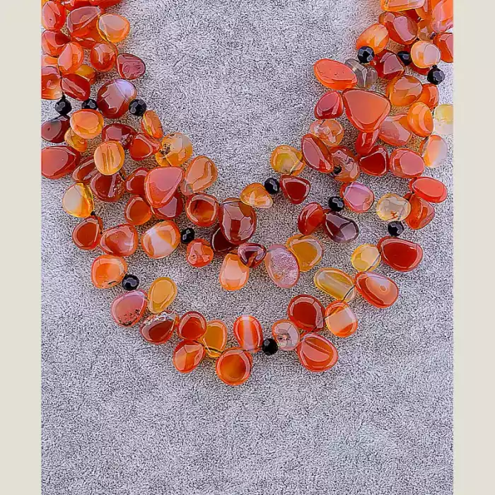 🏷️️ Намисто Сердолік, Гірський кришталь, Агат 70 см ss_66633