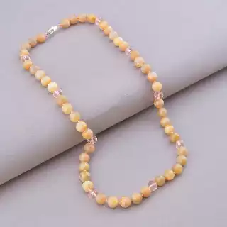 Намисто Сонячний камінь, Чеський кришталь 50 см