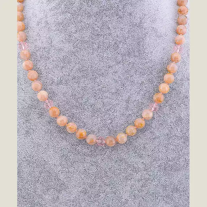 🏷️️ Намисто Сонячний камінь, Чеський кришталь 50 см ss_77824