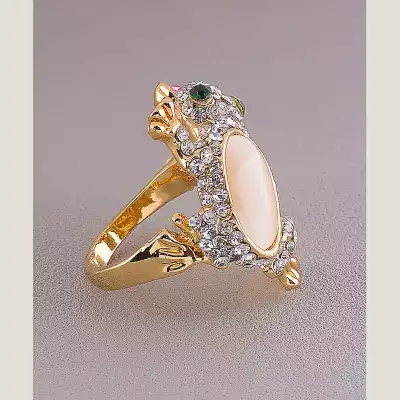 🏷️️ Каблучка жабка Сrystal (позолота 18к) F-45028