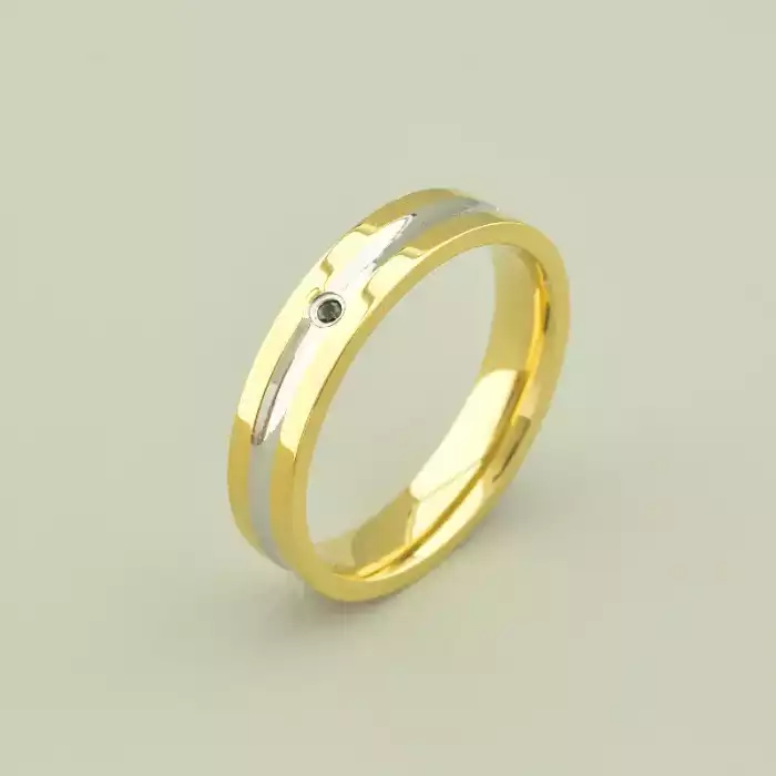 🏷️️ Каблучка медична сталь Xuping Фіаніт (позолота-родій) ss_103134