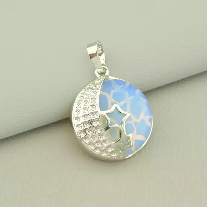 🏷️️ Кулон зірки Місячний камінь 25x22мм. ss_103240