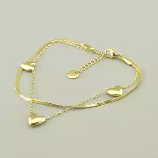 Браслет з карабіном Xuping 18 см. (позолота 18к лимонна)