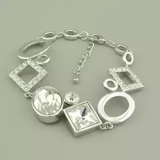 Браслет з карабіном Winniana (Італія) Фіаніт 19 см.