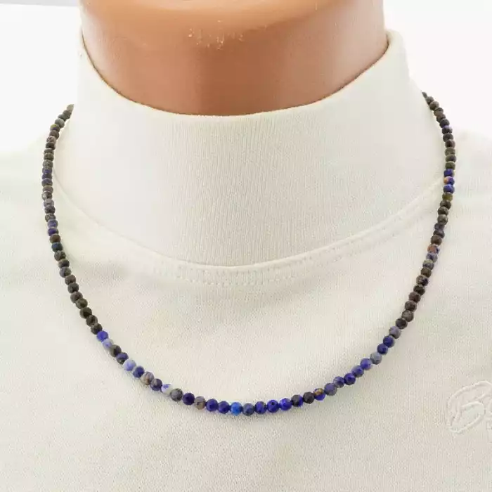 🏷️️ Підвіска з содаліту і лазуріту (45 см, синій гранований камінь) ss_104800