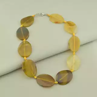 Намисто Агат з великими елементами 50 см