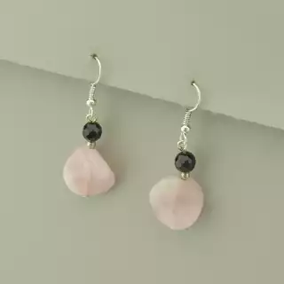 Сережки петля Рожевий кварц