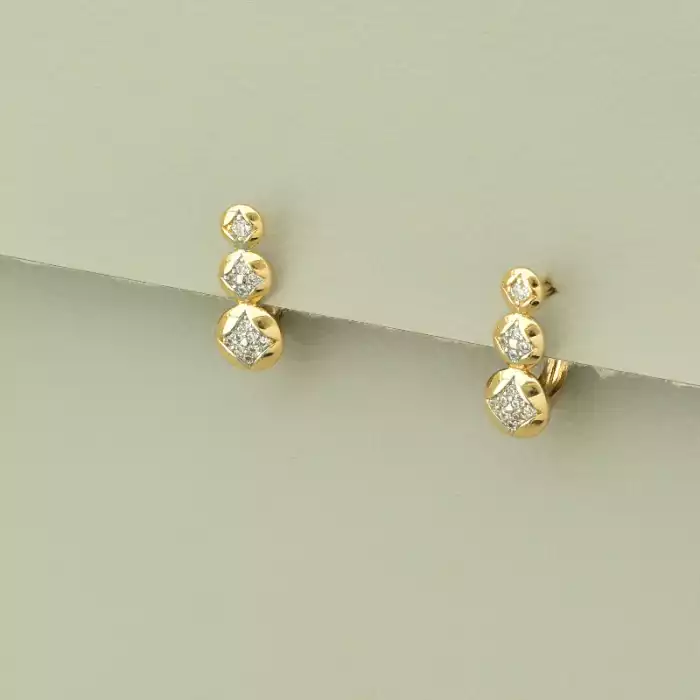 🏷️️ Сережки на англійській застібці Xuping Фіаніт (позолота 18к) ss_99944